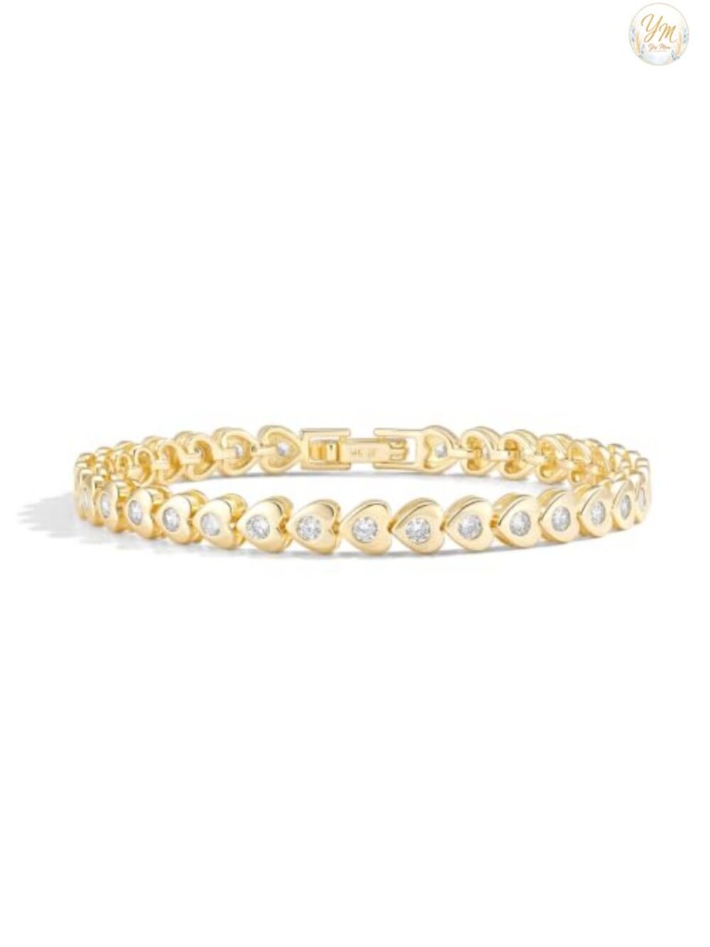14K Gold Filled Tennis Bracelet Women Zircon Hypoallergenic 6.5"